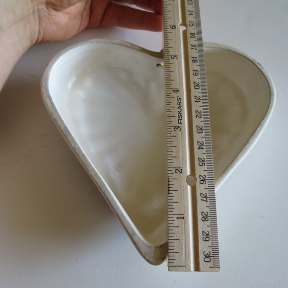 Blue & White HEART 6" CERAMIC Wall Hanging - Picture 4 of 8